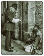 I don't care if you are from 100 years ago, you can't beg here