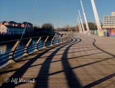 Cardiff - walkway by river Taff