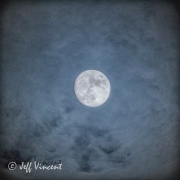 The Moon on a cloudy evening