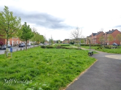 Houses built on the old railway yard at Radyr